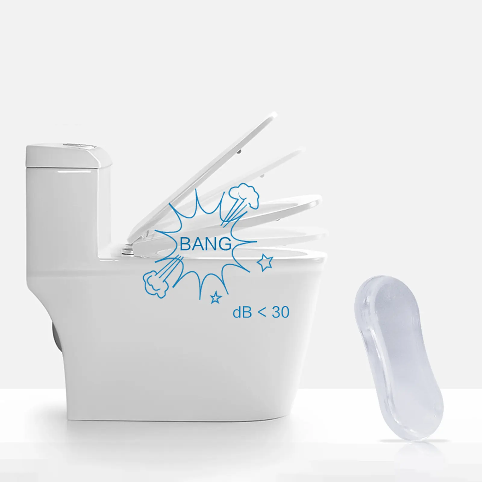 Durable Silicone Toilet Seat Bumper  5 PCS Strong Adhesive Toilet Seat Buffer Pad Shock-Proof Bathroom Accessories
