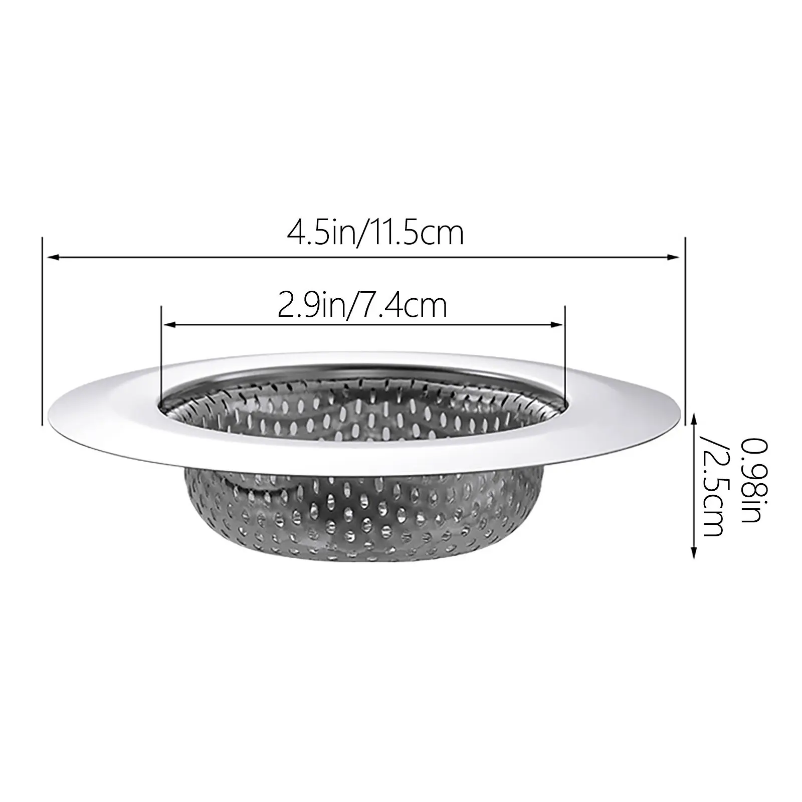 1PCS Kitchen Sink Filter Stainless Steel Mesh Sink Strainer Filter Bathroom Sink Strainer Drain Hole Filter Trap Waste Screen