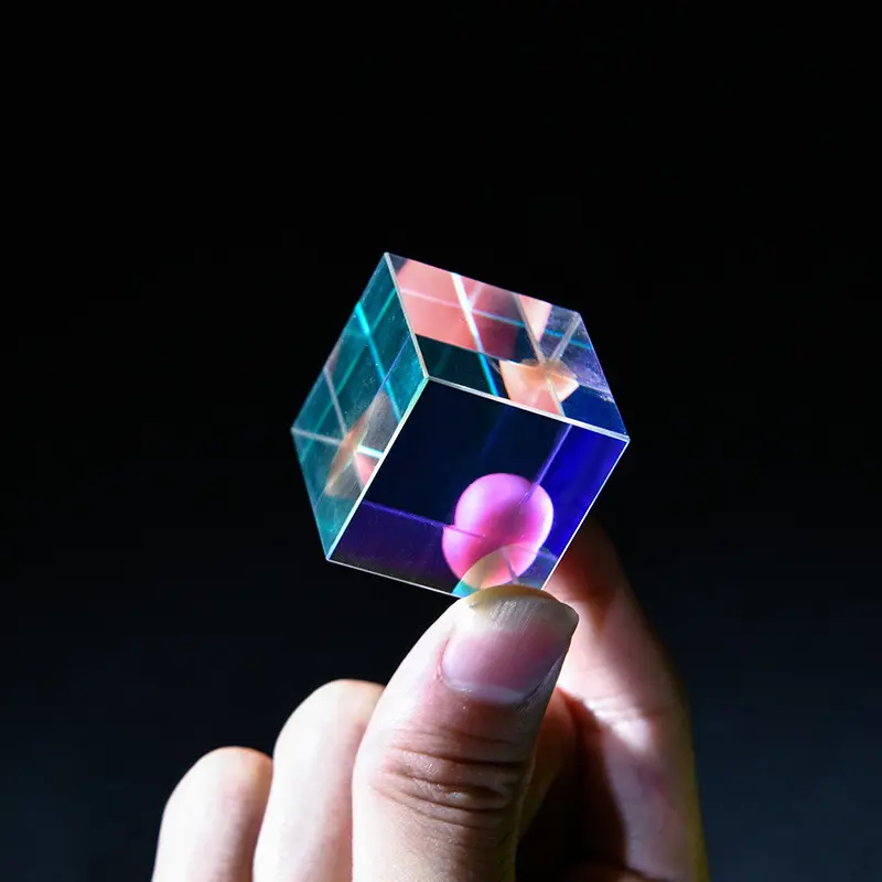 X-cube Dichroic Cube Glass Design Cube Prism Trichroic Combiner Splitter Educational Gift Class Physics Toy Spectrum Prisms