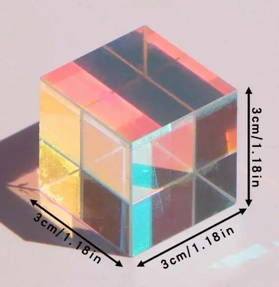 X-cube Dichroic Cube Glass Design Cube Prism Trichroic Combiner Splitter Educational Gift Class Physics Toy Spectrum Prisms