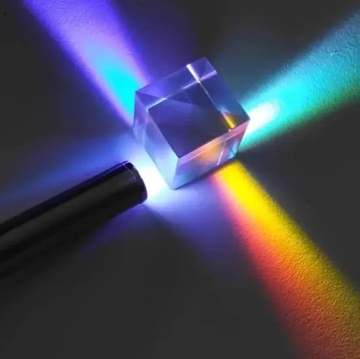 X-cube Dichroic Cube Glass Design Cube Prism Trichroic Combiner Splitter Educational Gift Class Physics Toy Spectrum Prisms