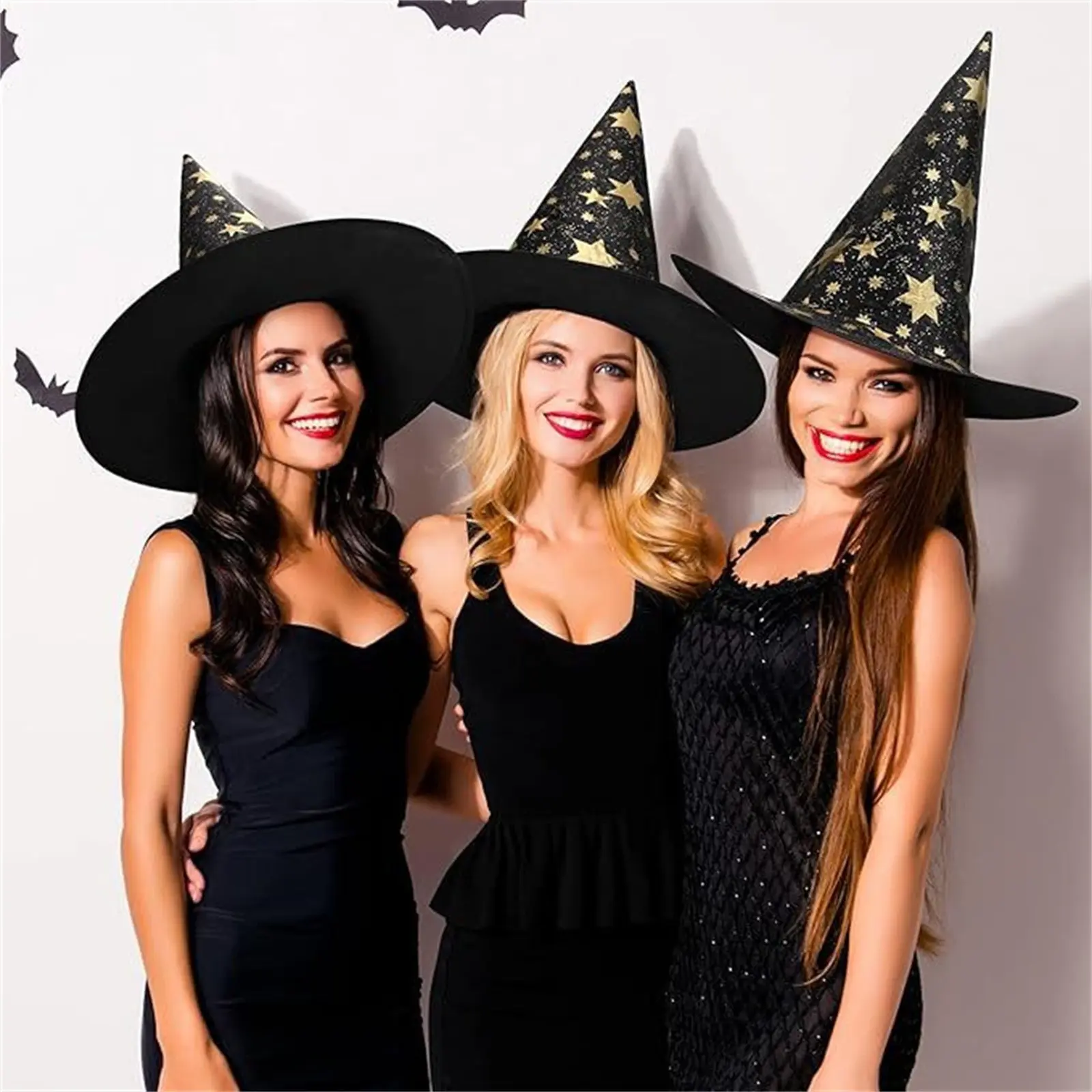 Halloween Hat Children Adult Masquerade Dress Up Magician Bronzing Wizard Pentagram Hat Halloween Party Witch Hat Favor