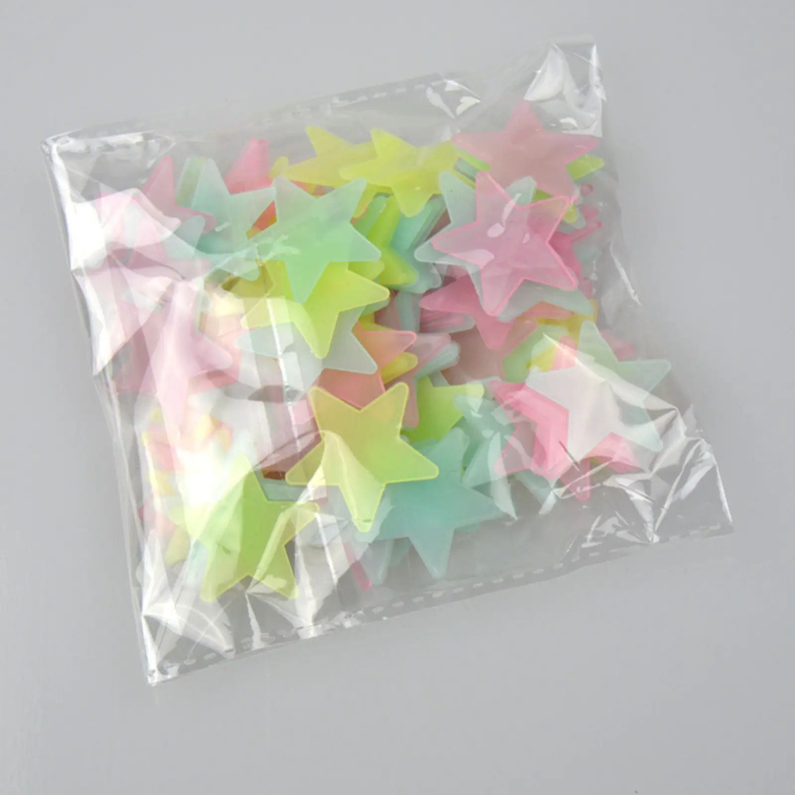 100pcs/lot 3D Ceiling Home Decor Stars Glow In The Dark Wall Stickers Energy Storage Stars For Kids Baby Room Bedroom