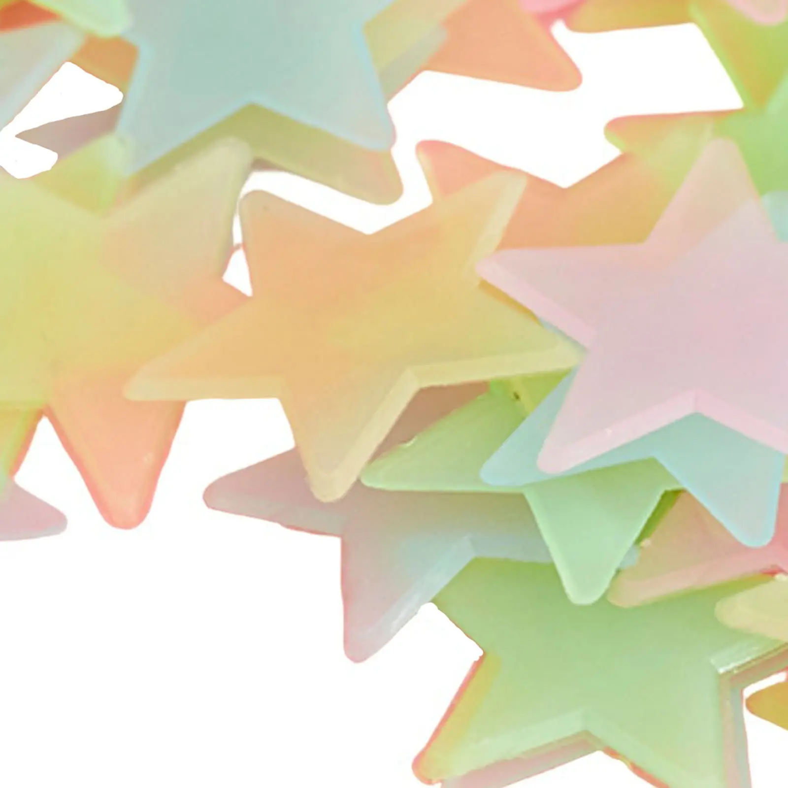 100pcs/lot 3D Ceiling Home Decor Stars Glow In The Dark Wall Stickers Energy Storage Stars For Kids Baby Room Bedroom