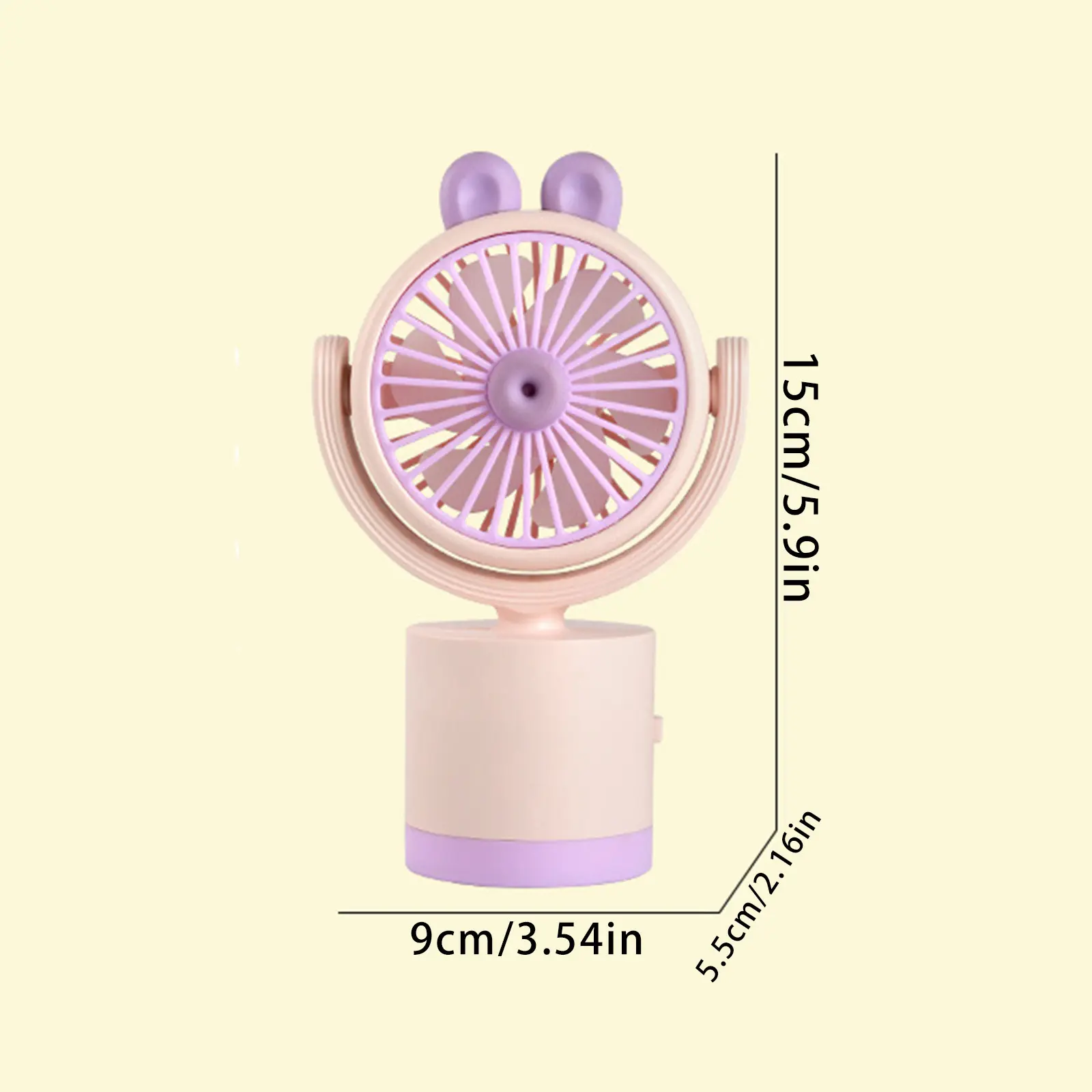 Mini USB Charging Small Fan for Summer Coolness Handheld Shaking Rabbit Fan Portable Desktop Electric Fan
