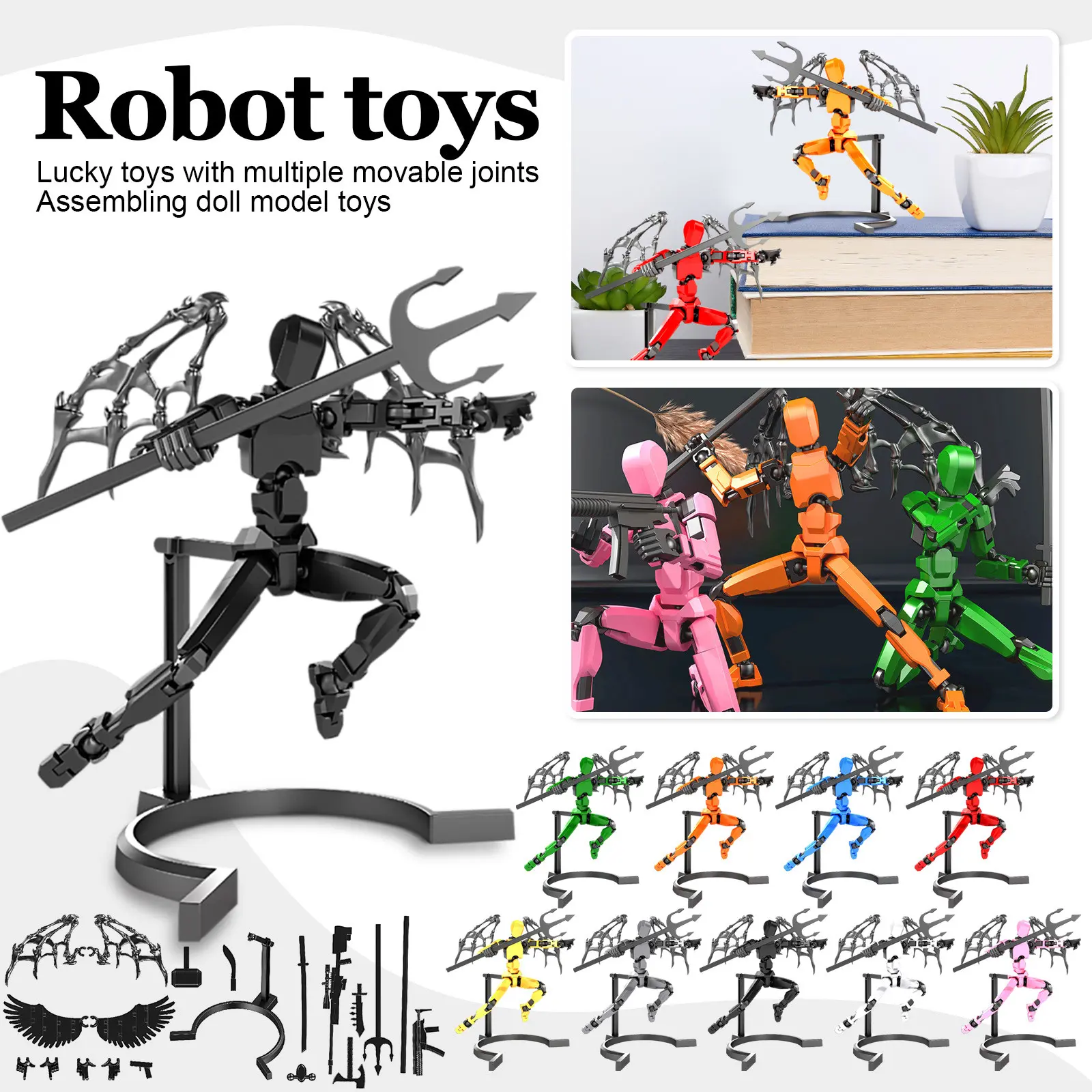 Multi-Jointed Movable Shapeshift Robot 2.0 3D Printed Mannequin Dummy 9 Action Figures Toys Kids Adults Parent-children Games