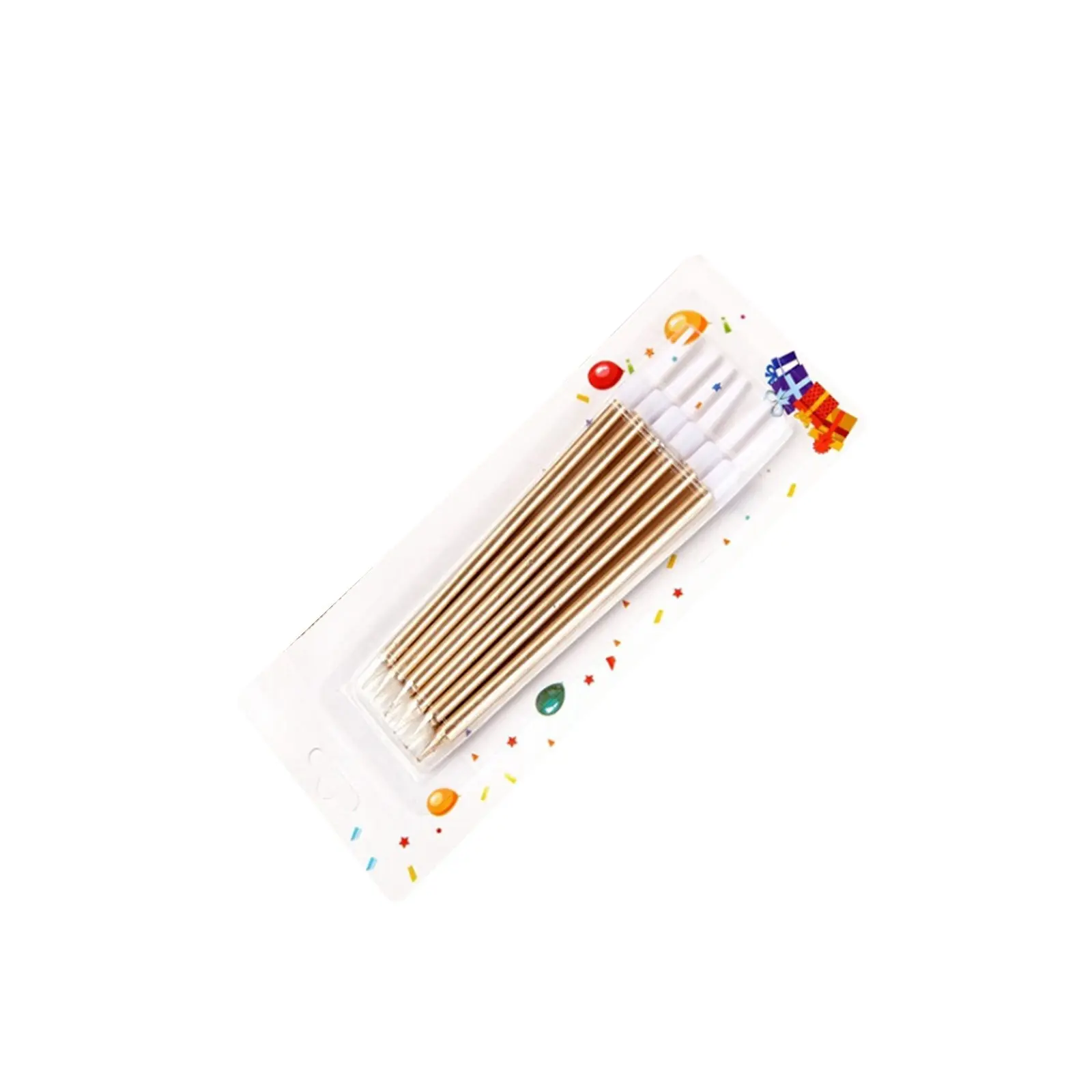 6pcs Metal Gold Silver Birthday Candles DIY Colorful Cake DecorasWedding Baby Shower Supplies Color Cake Topper