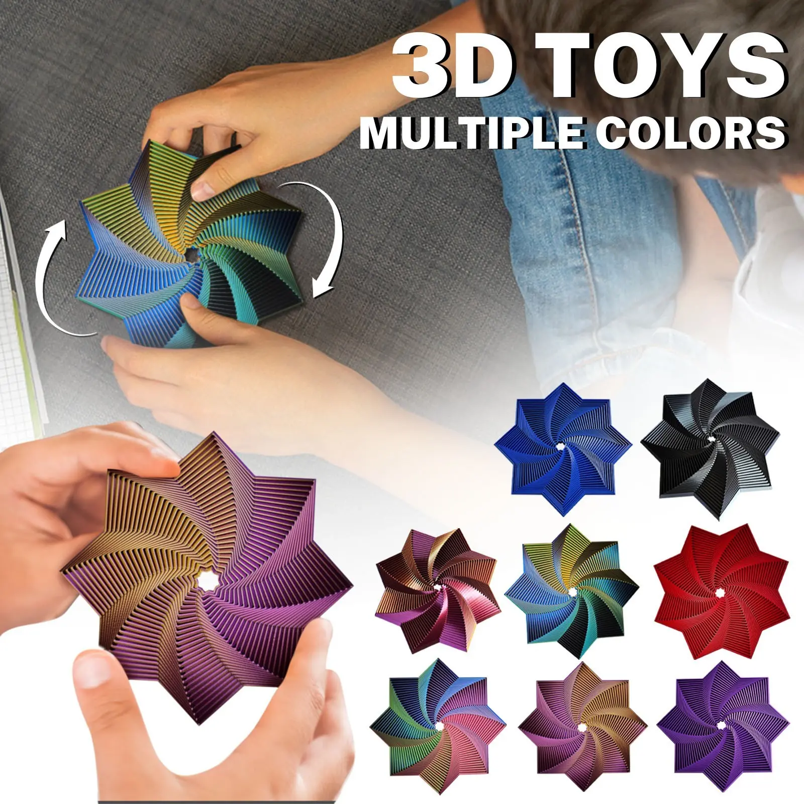 Octagonal Fidget Fidget Octagonal Toy 3D Printing Geometric Illusion Antistress Fidget Toys For Stress Sensory Party Games