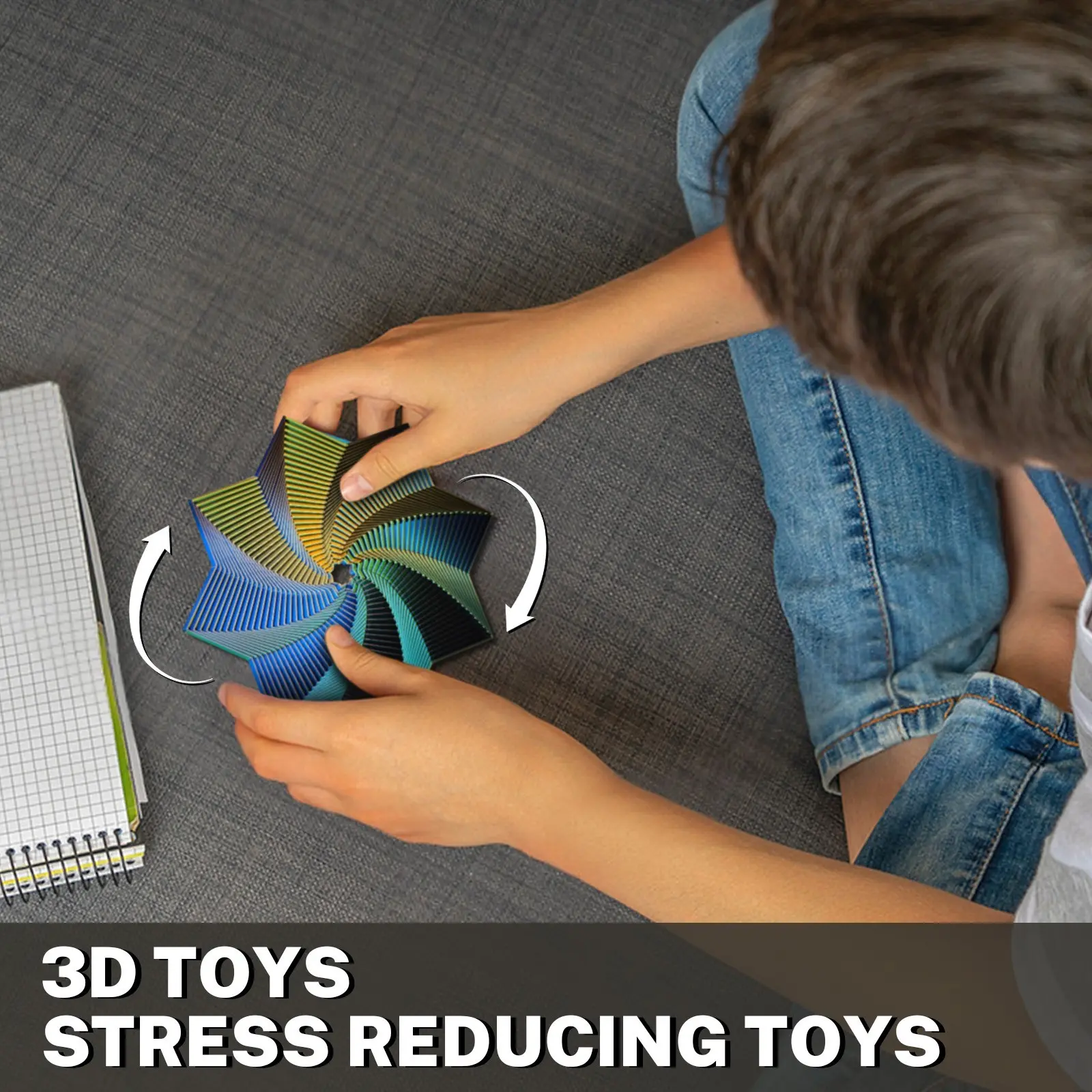 Octagonal Fidget Fidget Octagonal Toy 3D Printing Geometric Illusion Antistress Fidget Toys For Stress Sensory Party Games