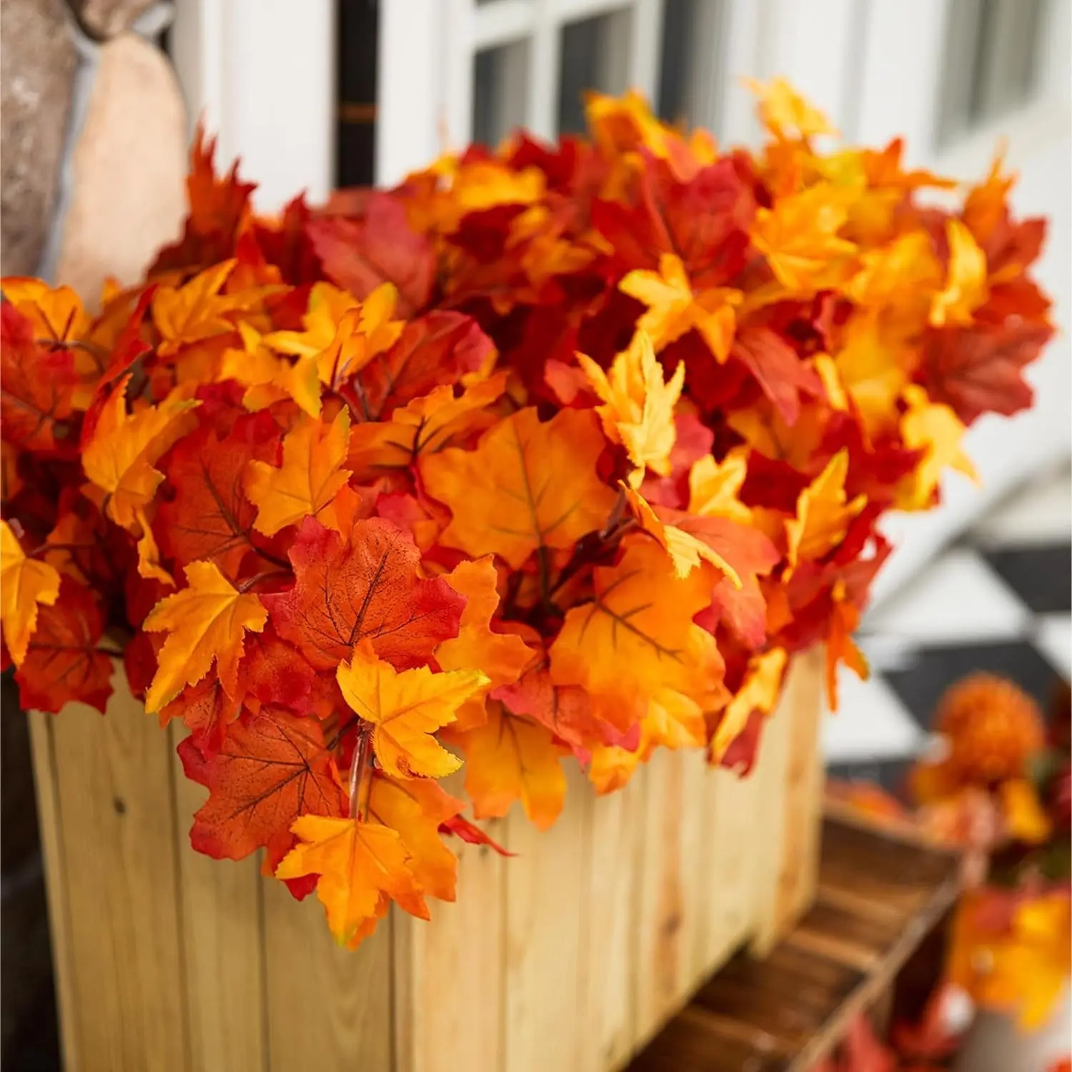 Maple Leaf Artificial Autumn Leaves Branches Fake Fall Flower Arrangement Thanksgiving Decoration Home Kitchen Table Centerpiece