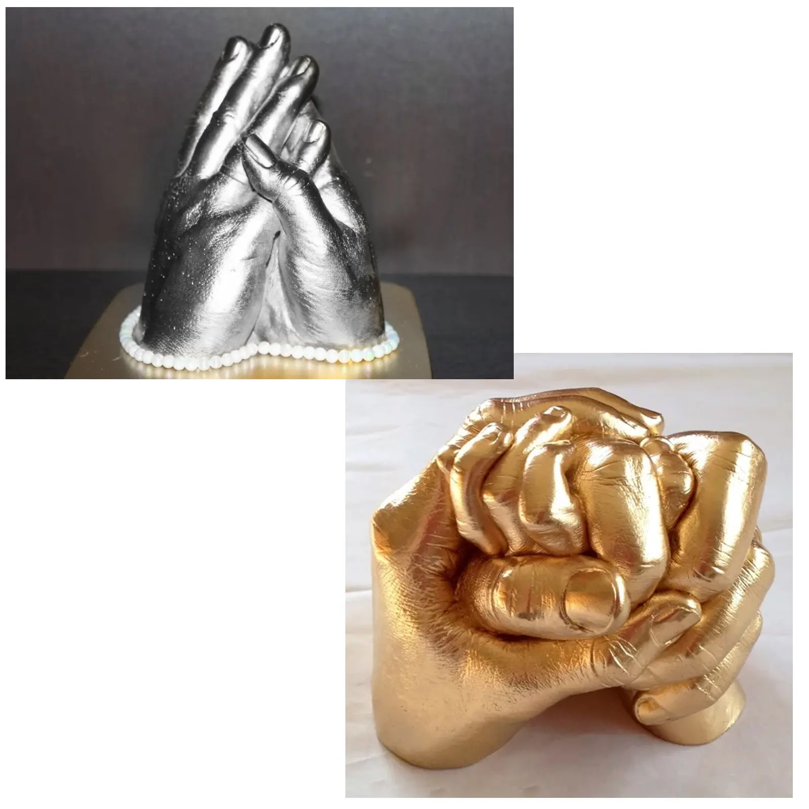 Lover Keepsake Hands Casting Kit Large DIY Plaster Statue Molding Kit Hand Holding Fingerprint Kids Baby Newborn Foot Mold