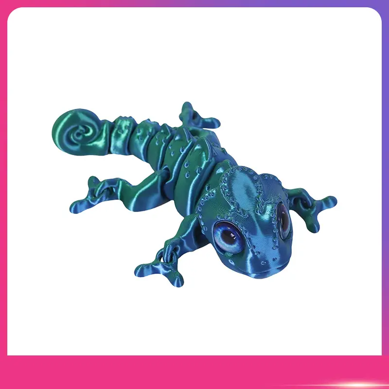 3D Printing Chameleon Figures Multi-joint Movable Simulation Eyes for Home Accessories Kids Gift Living Room Decoration