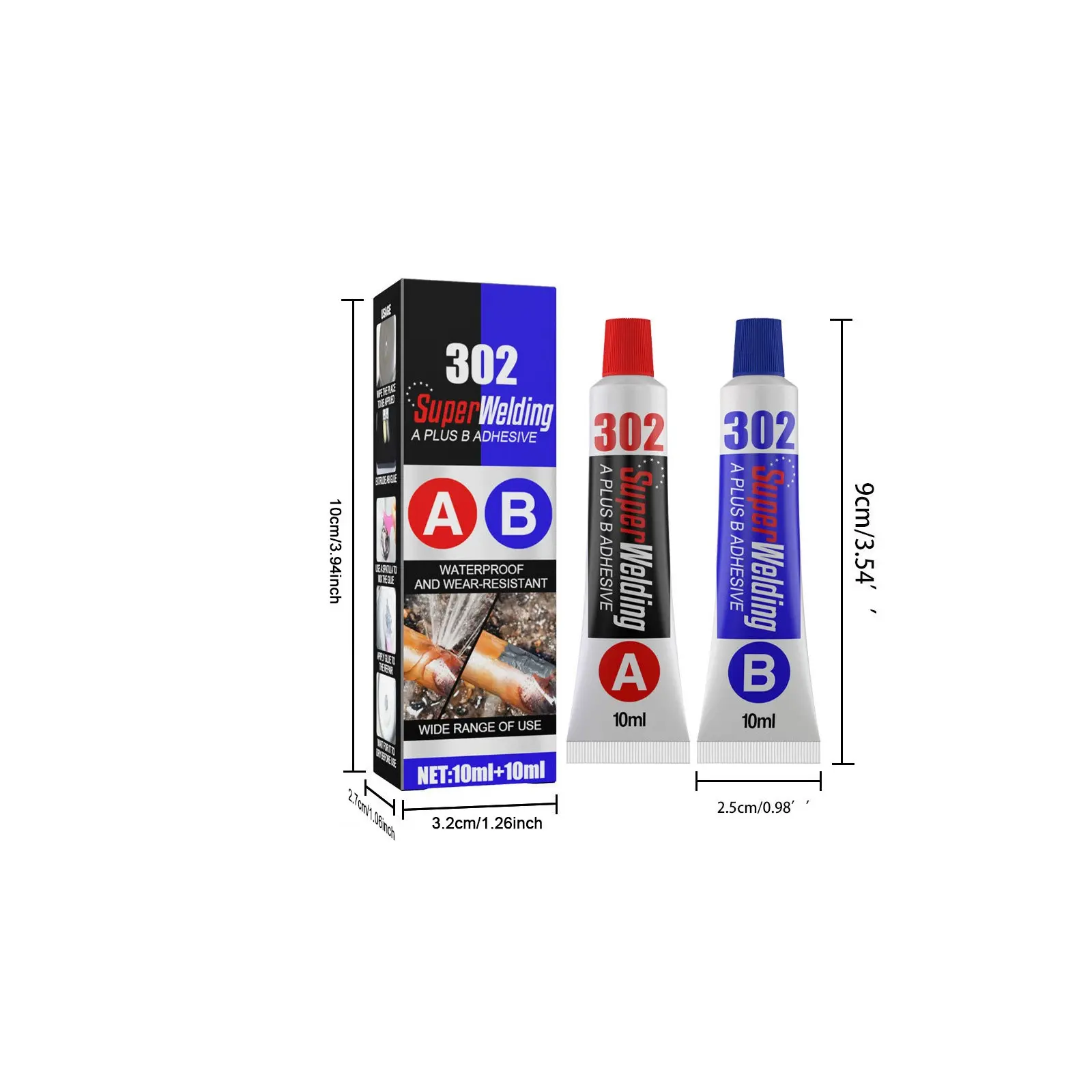 AB Casting Adhesive Repair Agent High Strength Metal Repair Glue Fits Sealing Metal Wood Adhesive Industrial Repair Supplies