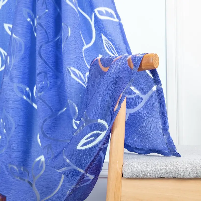 1 Pcs Vines Leaves Tulle Curtain For Door Window Drape Panel Sheer Scarf Valances For Living Room Home Accessories Tools