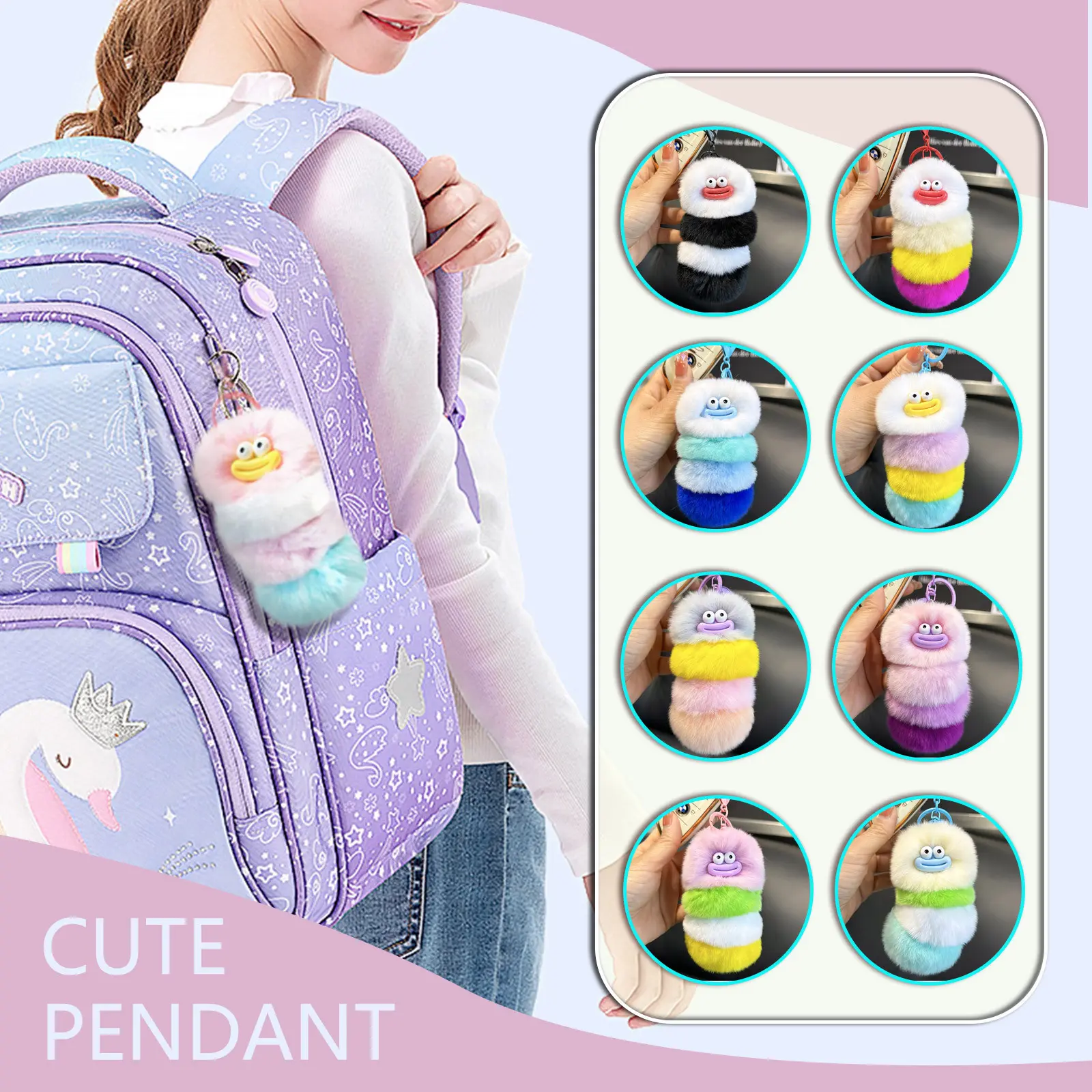 Back To School Gift Keychain Primary School Student Gift Back To School Charm Back To School Keychain Insect Plush Gift