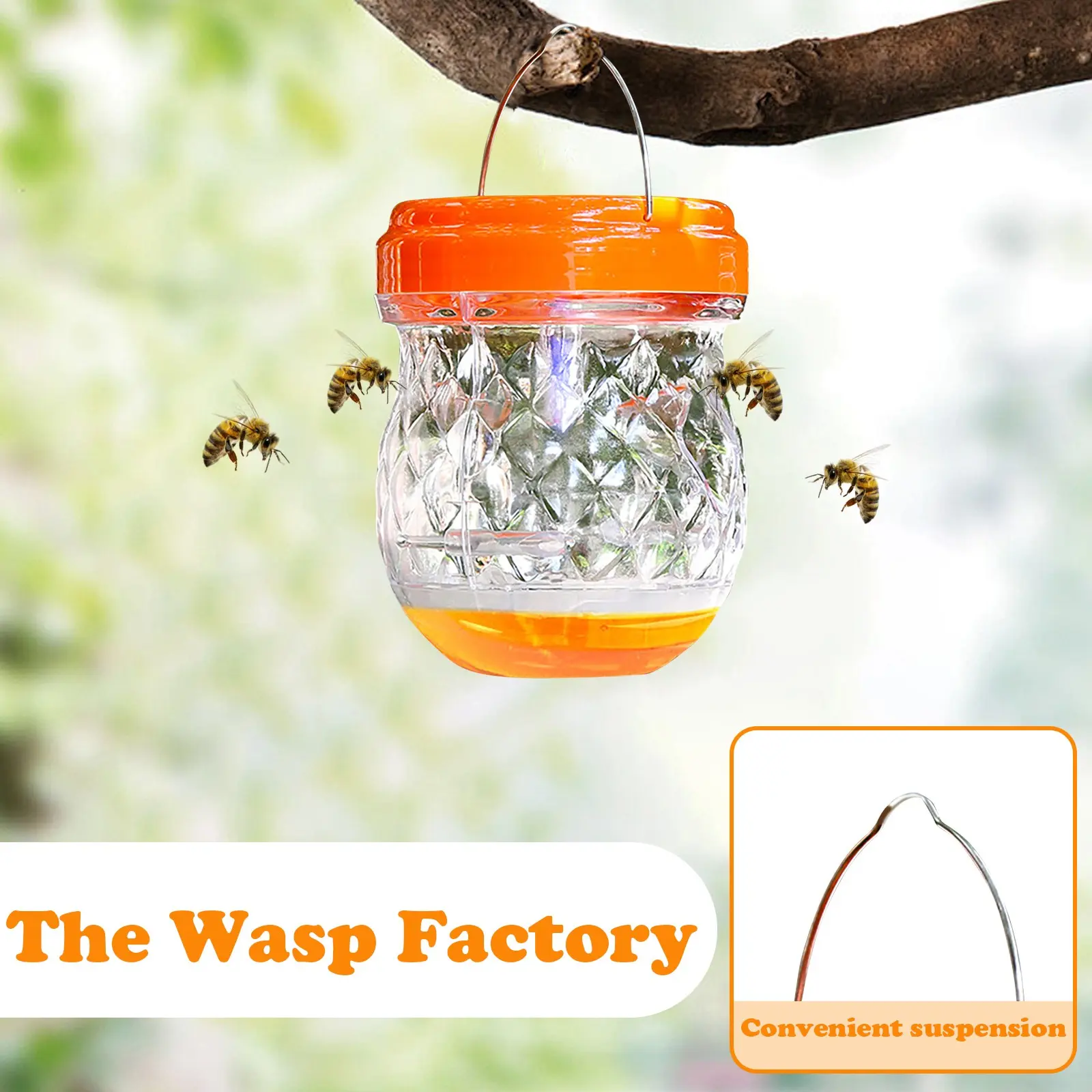 Hornet Trap Hanging Hornets Bee Fly Catcher Wasp Repellent Reusable Non-toxic Pest Control for Home Farm Garden Supplies