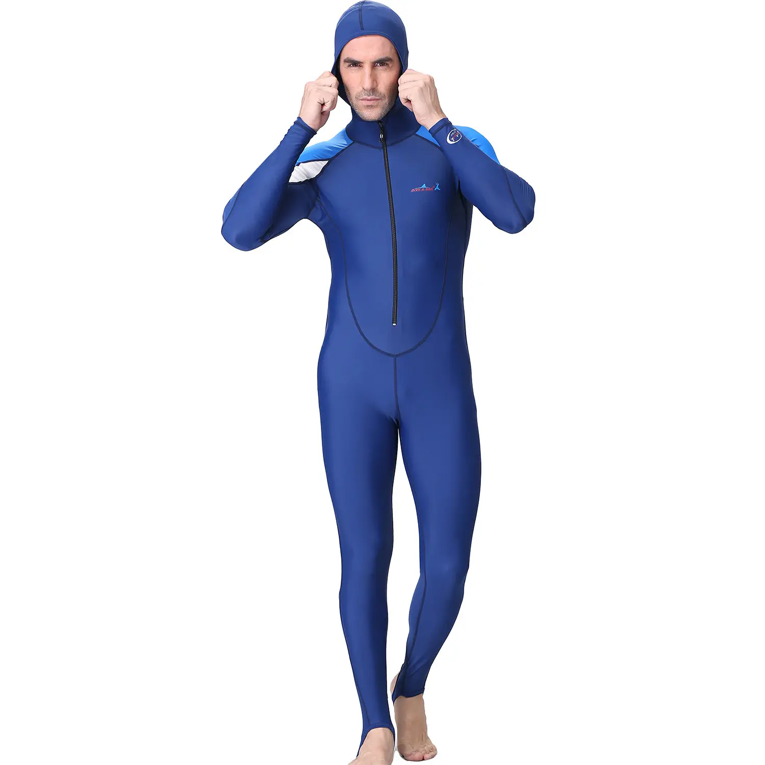UPF 50+ Diving Suit One Piece Swimsuit Rash Guard Men Women Long Sleeve Swimwear with hood Quick-dry Plus Size