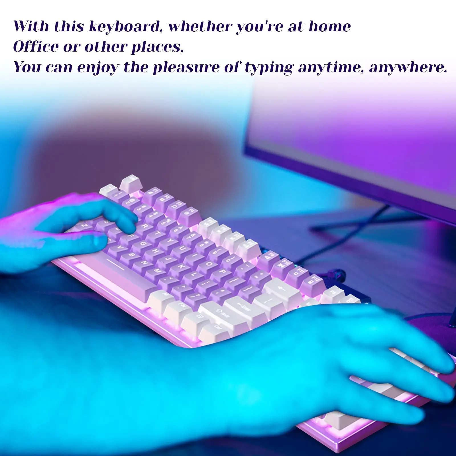 New Silver Carving K500 Game Wired Keyboard Mechanical Feel Pink Black Blue Desktop Notebook Waterproof Keyboard Wholesale Gift