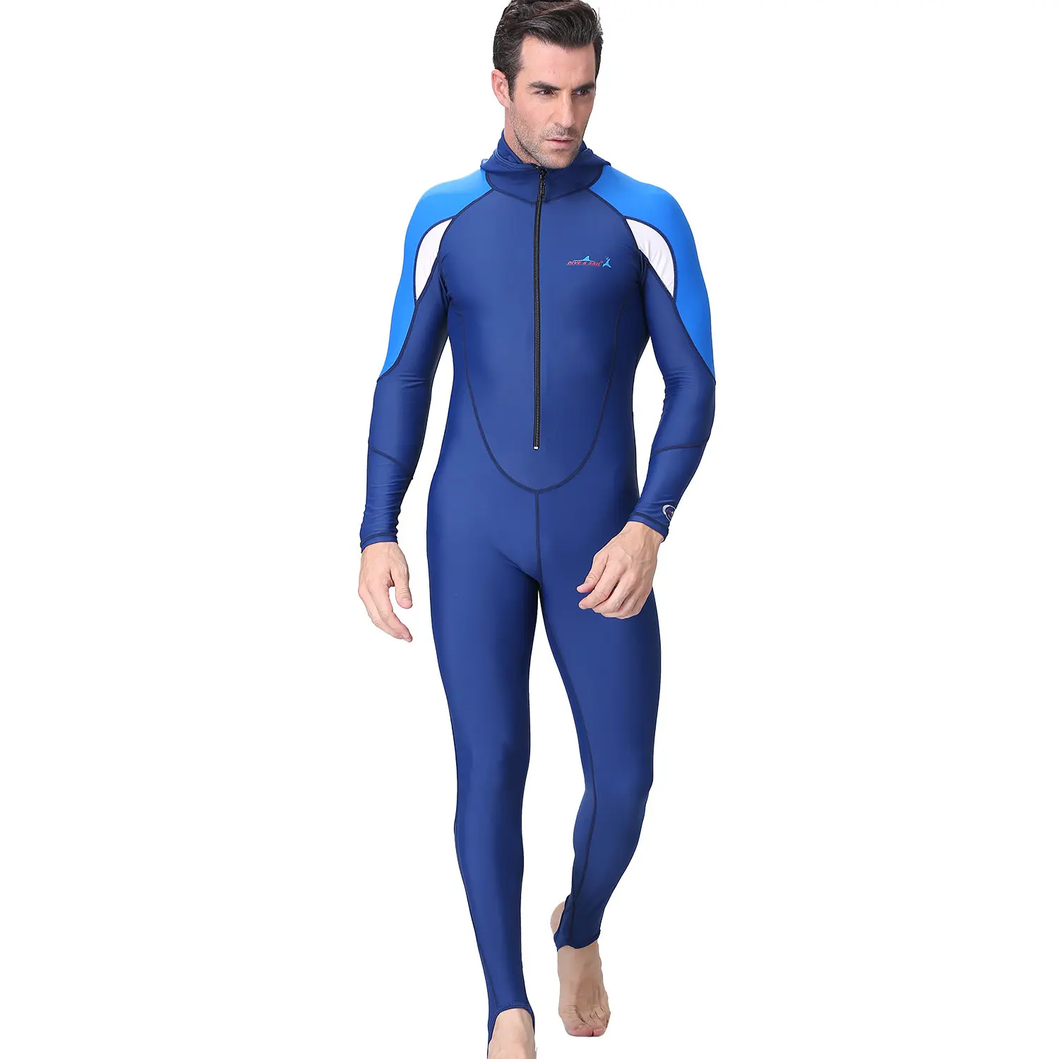 UPF 50+ Diving Suit One Piece Swimsuit Rash Guard Men Women Long Sleeve Swimwear with hood Quick-dry Plus Size