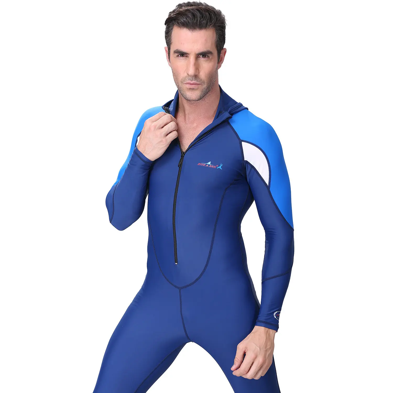 UPF 50+ Diving Suit One Piece Swimsuit Rash Guard Men Women Long Sleeve Swimwear with hood Quick-dry Plus Size