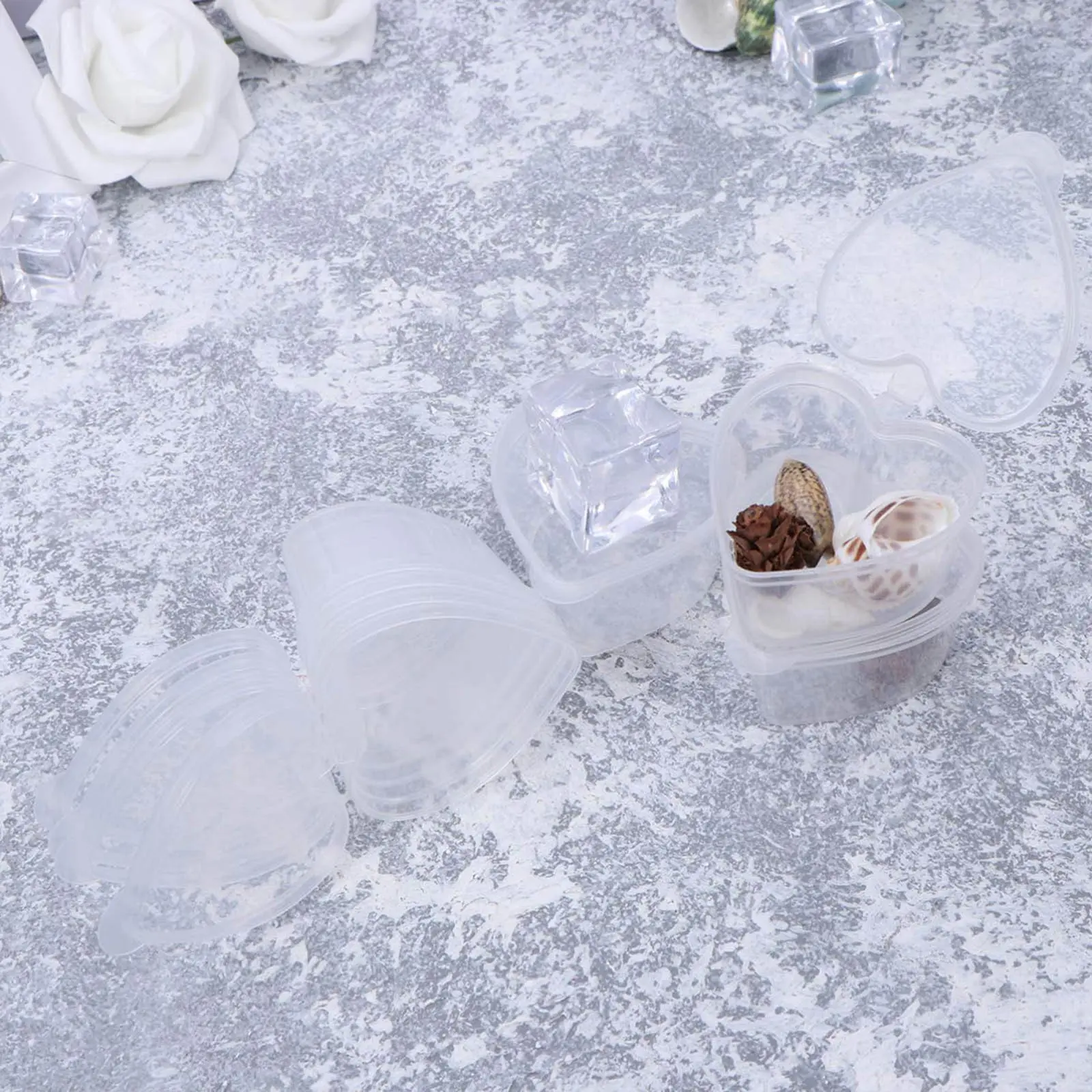 50Pcs Heart Shaped Pudding Cups Clear Dessert Cups Transparent Mousse Cups Tiramisu Cups Disposable Cups Household Cups Dining