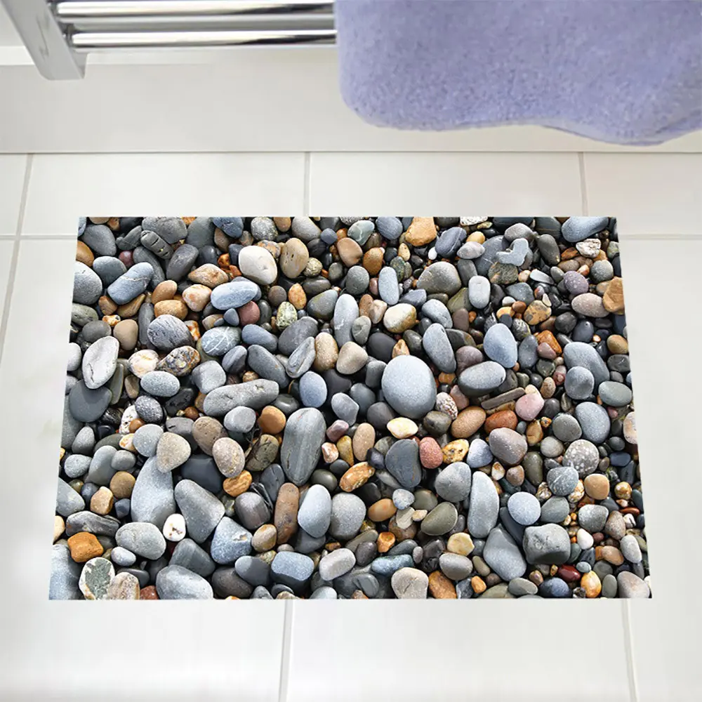 Floor Sticker Removable Mural Decals Vinyl Art Living Room Decor 3d Pebbles Wall Stickers Bathroom Floor Stone Wall Sticker