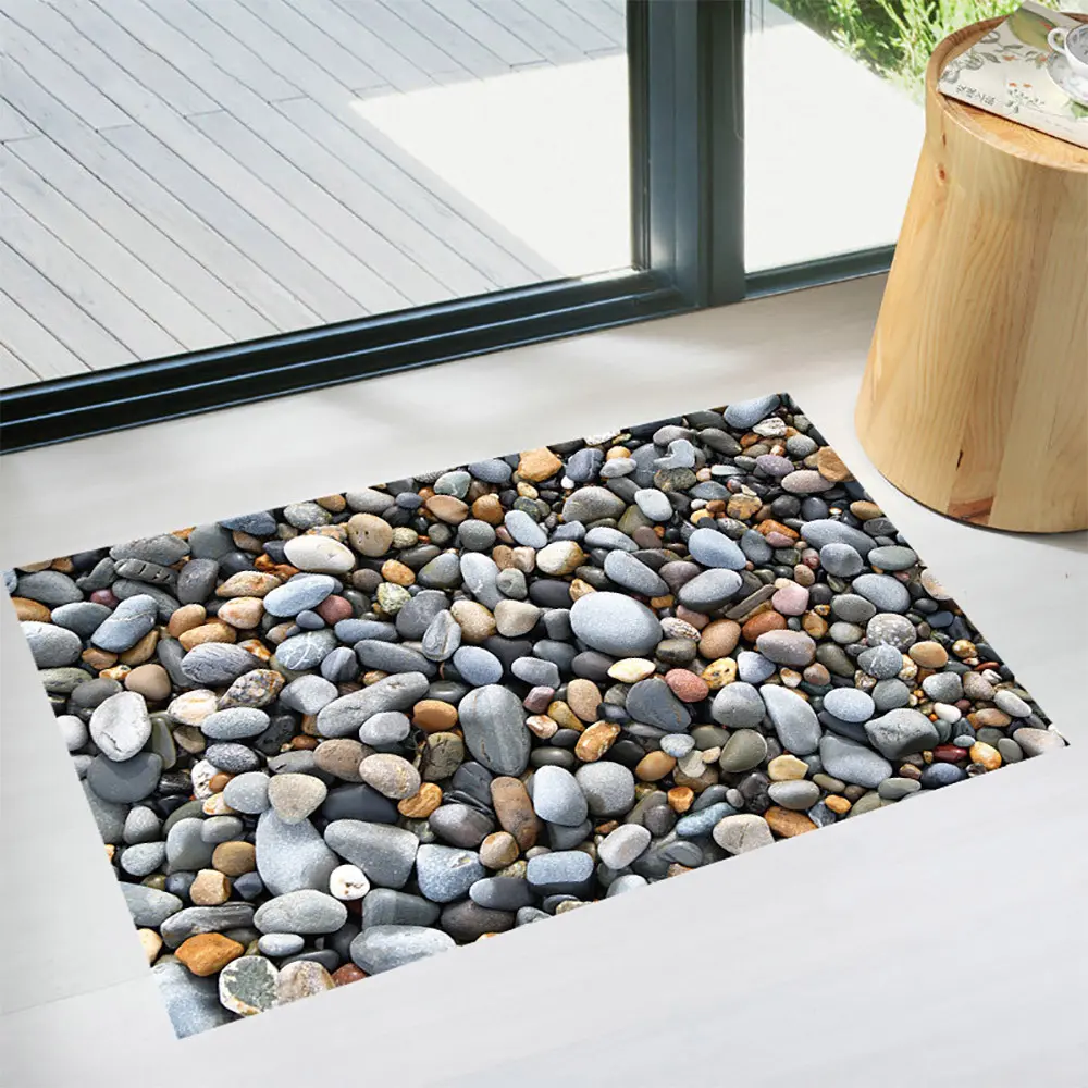 Floor Sticker Removable Mural Decals Vinyl Art Living Room Decor 3d Pebbles Wall Stickers Bathroom Floor Stone Wall Sticker