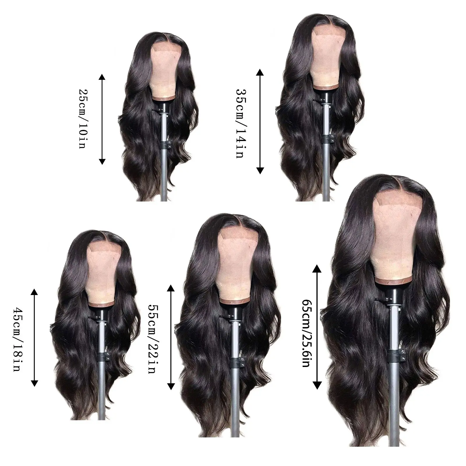 Synthetic Wig Long Lace Black Wavy Wig for Women Middle Part Curly Natural Looking Heat Resistant Fiber for Daily