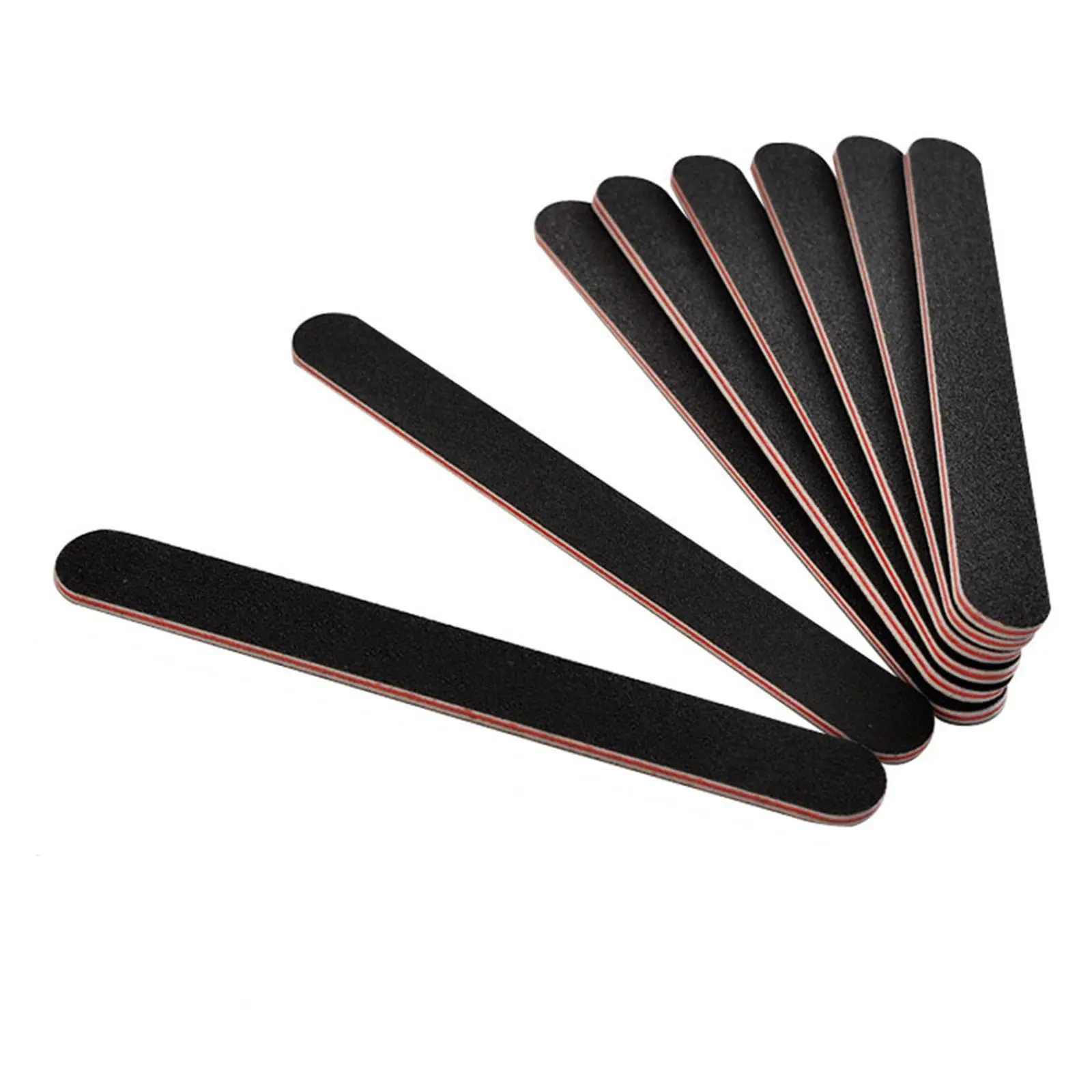 10pcs/20pcs Nailfile Professional Nail Buffer Black Sandpaper Strong Straight Lime Angle 100/180 Buffing Sanding Files