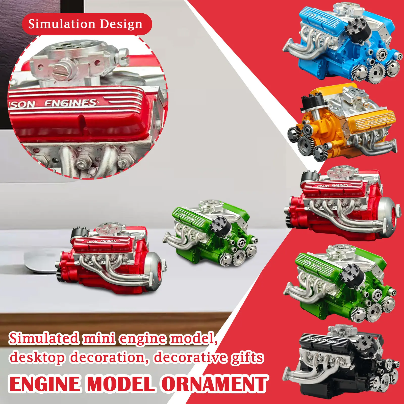 89% Gasoline Ohv V8 Small-Block Engine Model Kits Cison V8 Engine Kit Build Your Own Stem V8 Model Engine for Adults