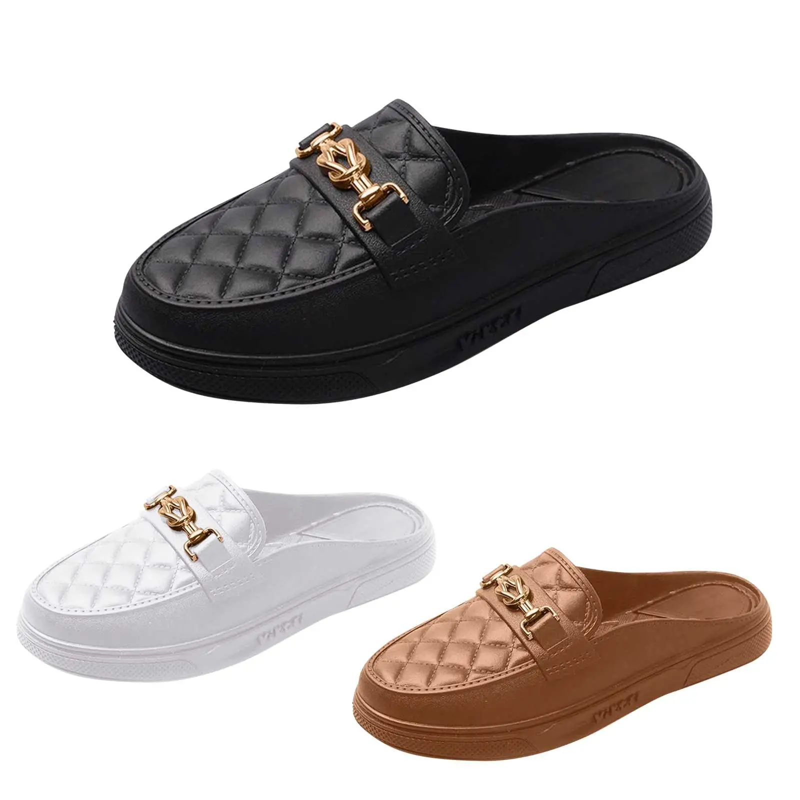 Summer New Style Women's Soft Bottom Anti-slip Versatile Outer Wear Beach Flat Bottom Lazy Person One Step Casual Half Slippers