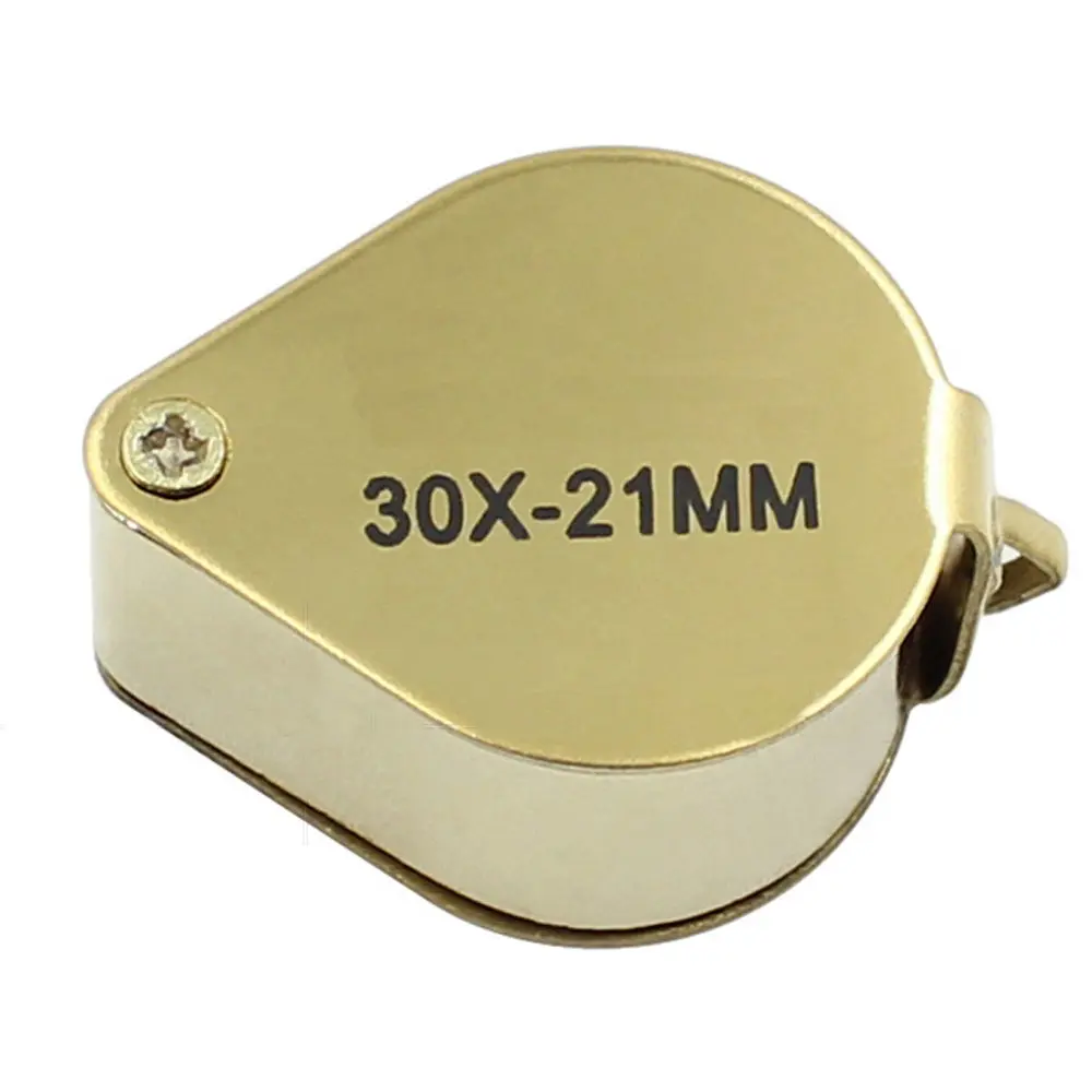 30X Metal Jewelry Magnifying Glass Jewelers Eye Tool Jewellery Folding Loupe Glass Lens Magnifying Triplet Glass Jewelry Diamond
