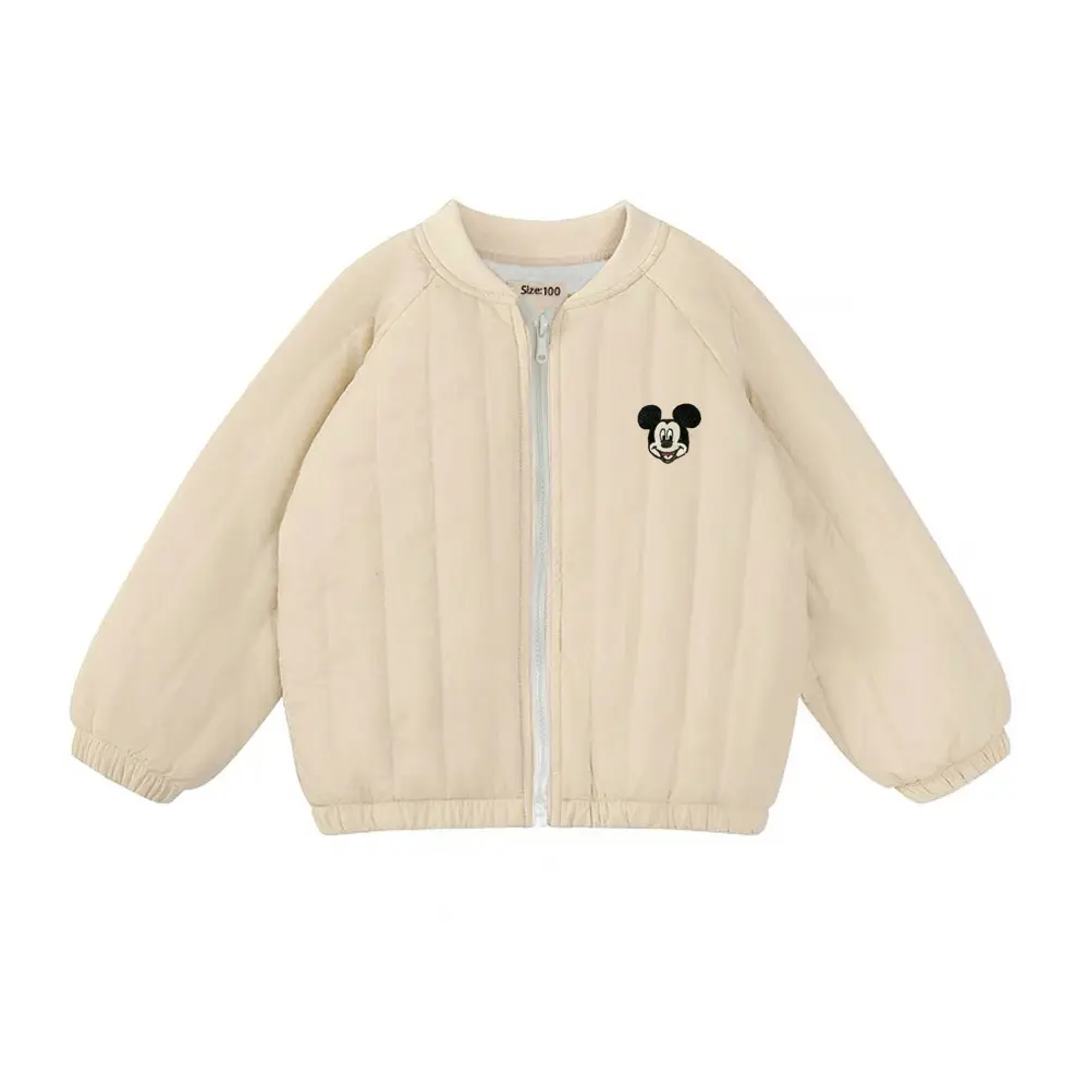 Mickey Baby Boy Girl Jacket Embroidery Fleece Kids Cotton Children's Coat Winter Autumn Toddler Boys Girls Warm Outerwear