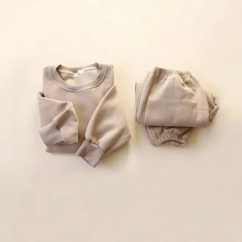 2Pcs Fashion Kids Tracksuits Sets Children Warm Fleece Sweatshirt + Pant 2Pcs Baby Clothes Children Outfits