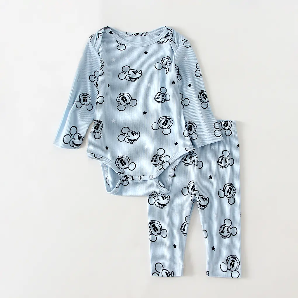 2Pcs Baby Girl Clothes Sets Casual Long Sleeve Baby Boy One-piece + Pants Baby Girls Outfits