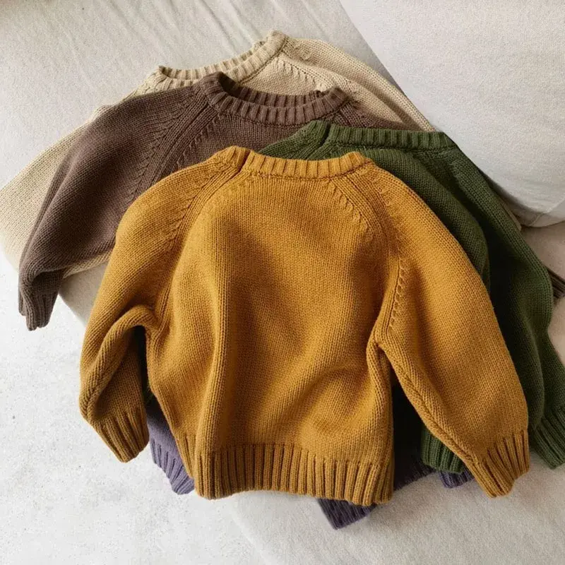 Kids Sweaters Thicken Warm Boys Girls Clothes Brief Girls Pullover Knitwear Children Clothes For Autumn & Winter