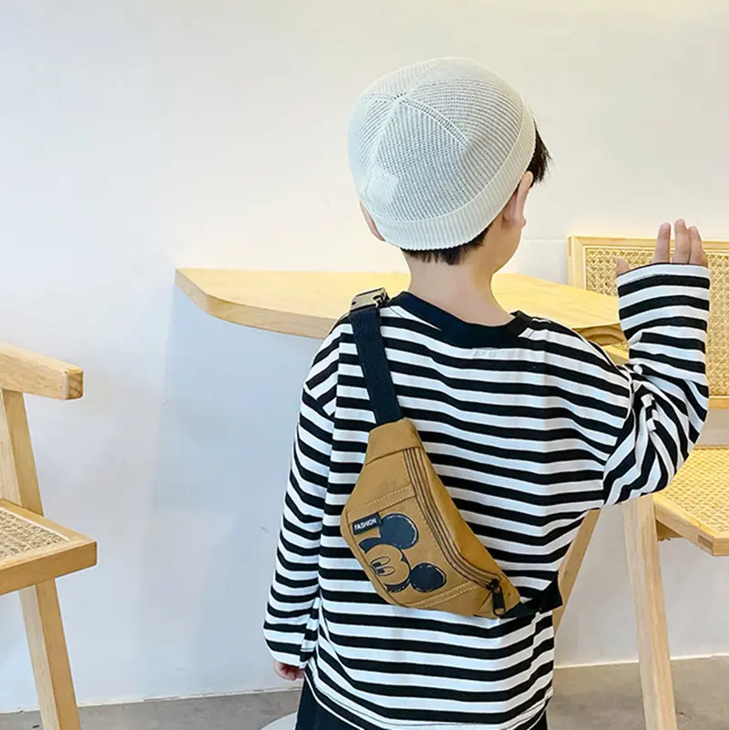 Fashion Mickey Mouse Children's Bag Kids Waist Bag Shoulder Bag for Boys