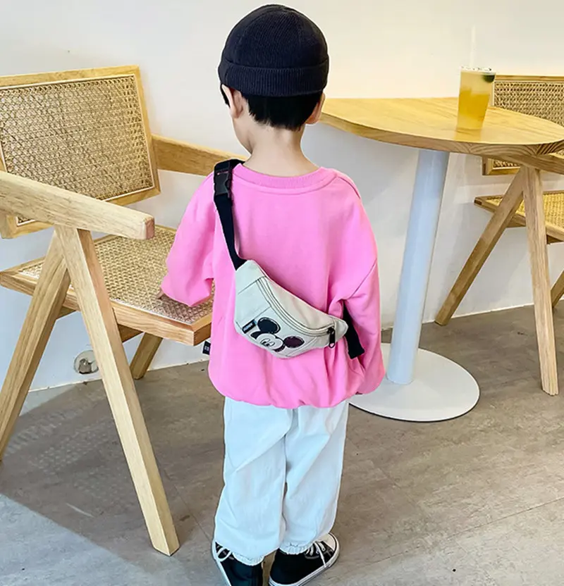 Fashion Mickey Mouse Children's Bag Kids Waist Bag Shoulder Bag for Boys
