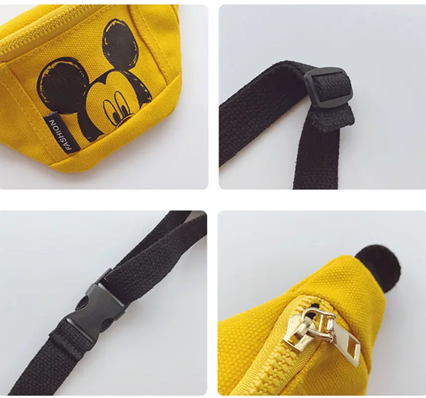 Fashion Mickey Mouse Children's Bag Kids Waist Bag Shoulder Bag for Boys