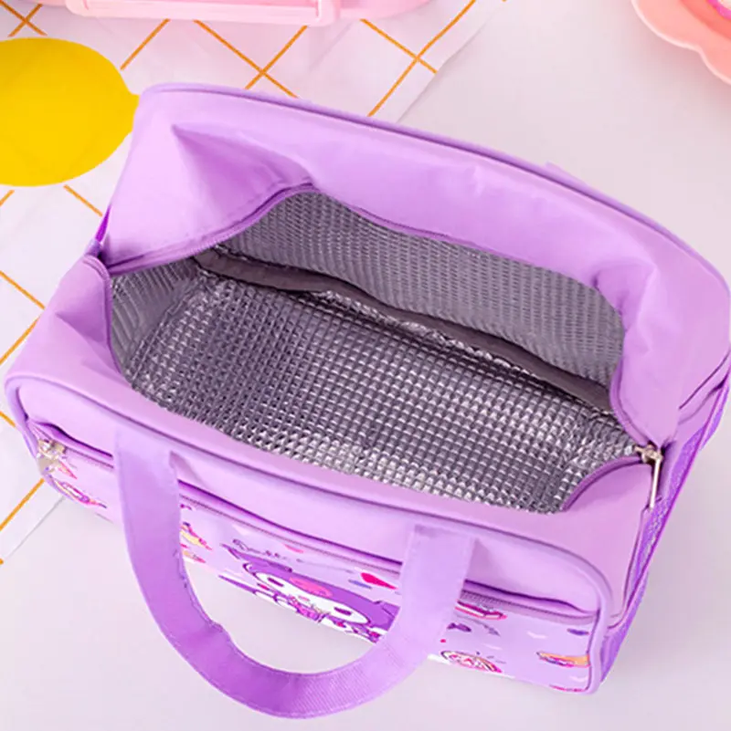 Sanrio Kawaii Meal Insulated Bag for Kids Cute Cartoon My Melody Kuromi Lunch Box Bag  Portable Food Storage Bag
