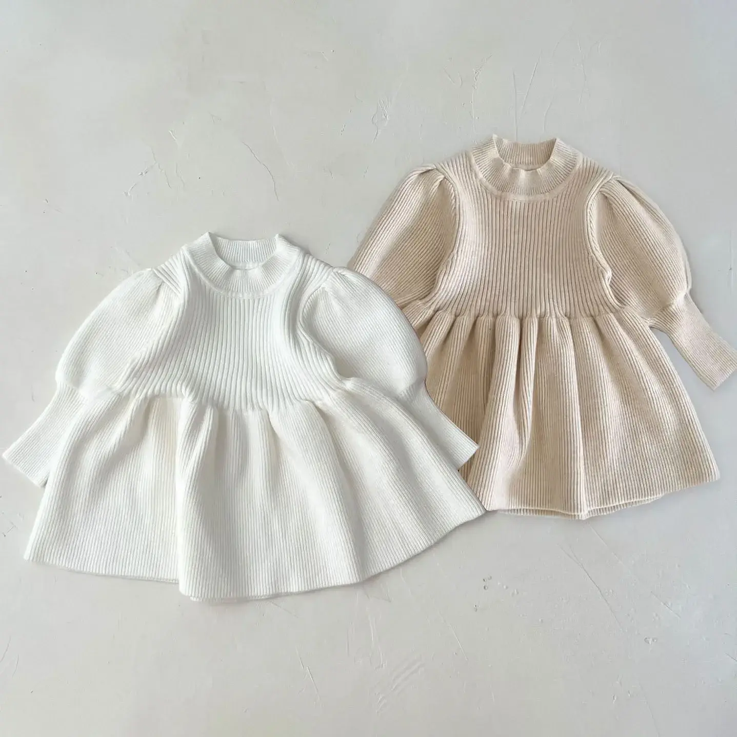 Autumn Kids Dresses For Girls Winter Knitted Girl Dress Child Baby Sweet Princess Dress Designer Dress Toddler Baby Girl Clothes