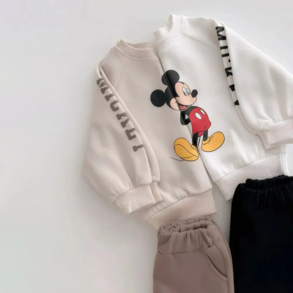 Winter Autumn Children Clothes Set Mickey Fleece Kids Boys Two-Piece Sets Baby Boy Girls Tracksuit Outfits Baby Clothes Sets