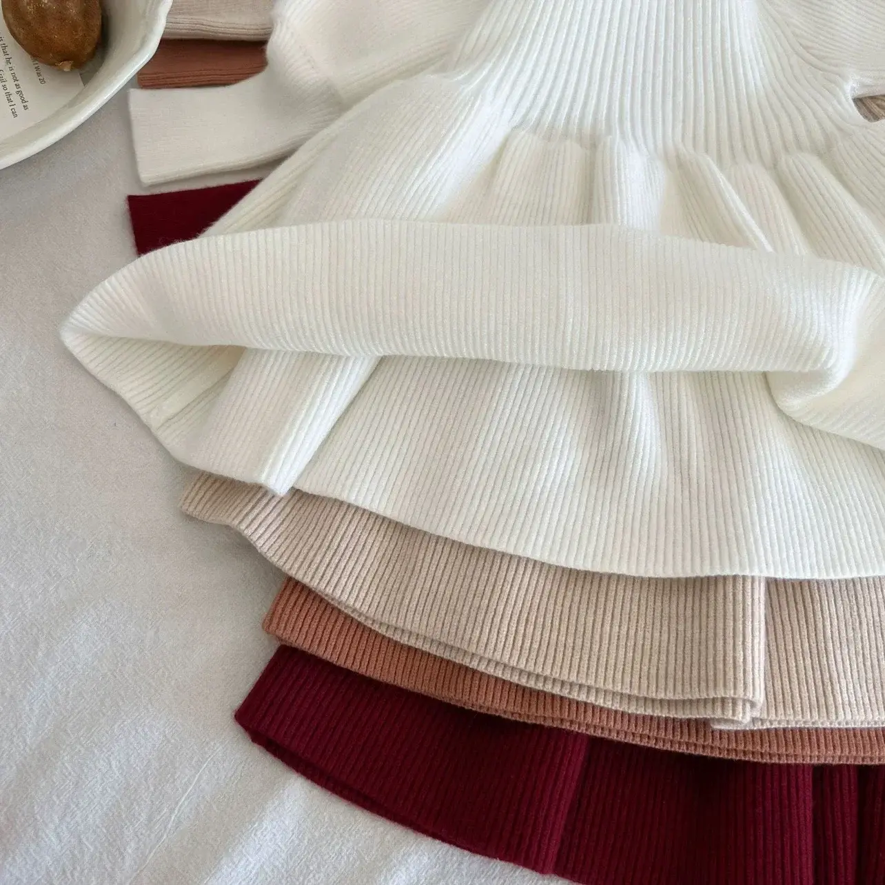 Autumn Kids Dresses For Girls Winter Knitted Girl Dress Child Baby Sweet Princess Dress Designer Dress Toddler Baby Girl Clothes