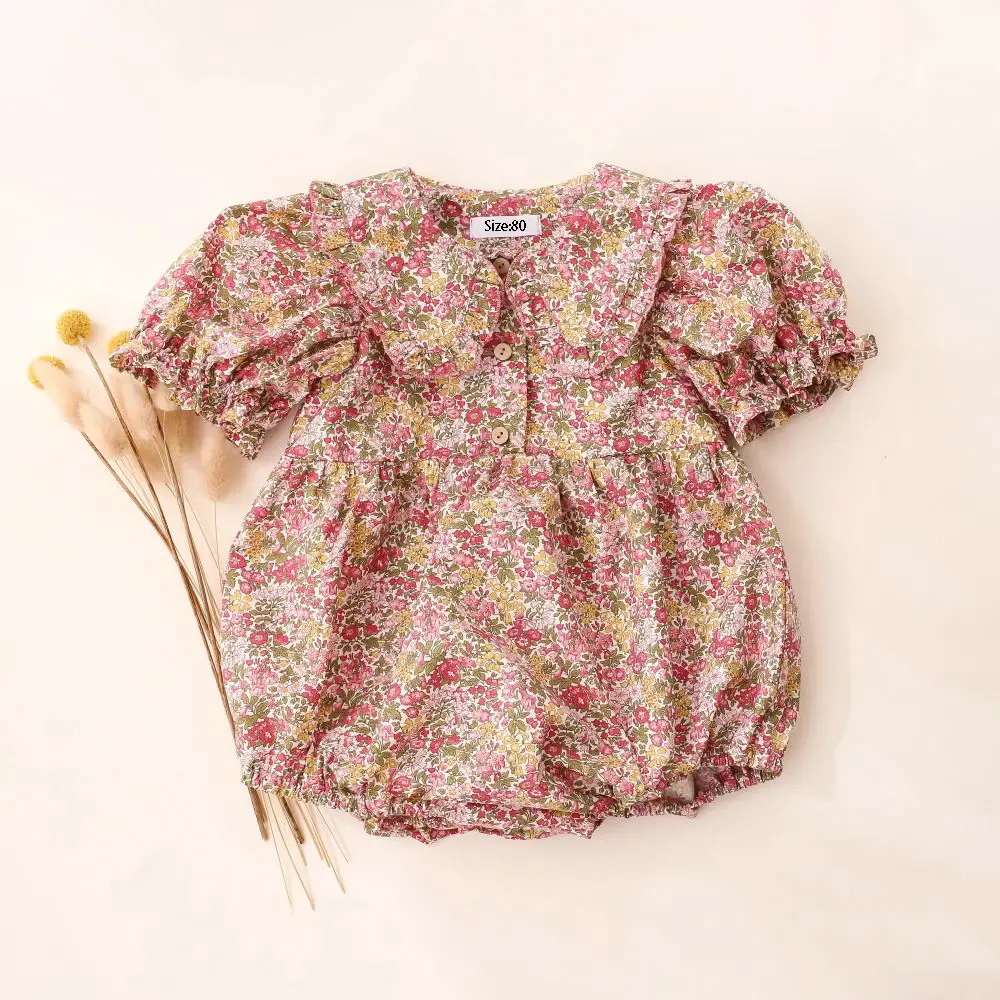 Plaid Baby Girl Jumpsuit Cotton Infant Baby Girl One-piece Playsuit Newborn Clothes Summer