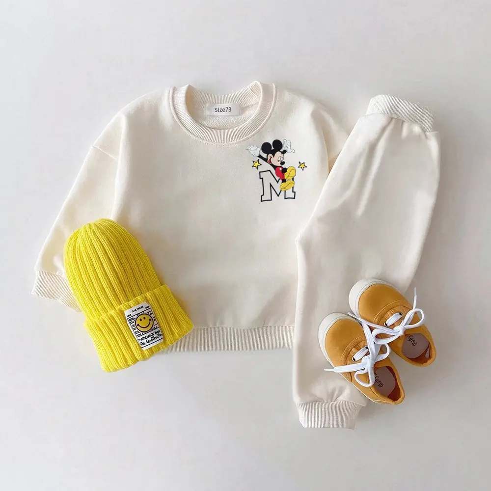 2pcs Toddler Boy Clothing Sets Cartoon Mickey Mouse Print Pullovers Long Sleeve Kids Tracksuits Girls Clothes Sets