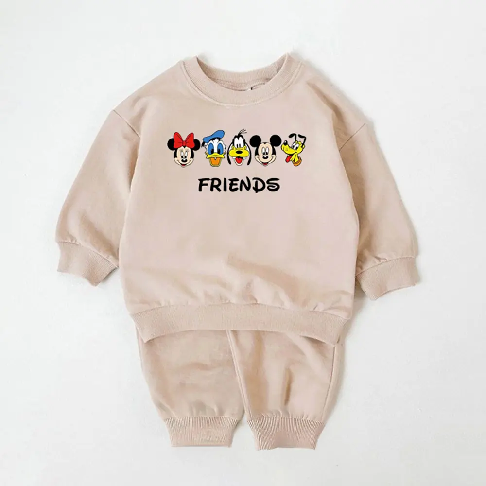 2pcs Toddler Boy Clothing Sets Cartoon Mickey Mouse Print Pullovers Long Sleeve Kids Tracksuits Girls Clothes Sets