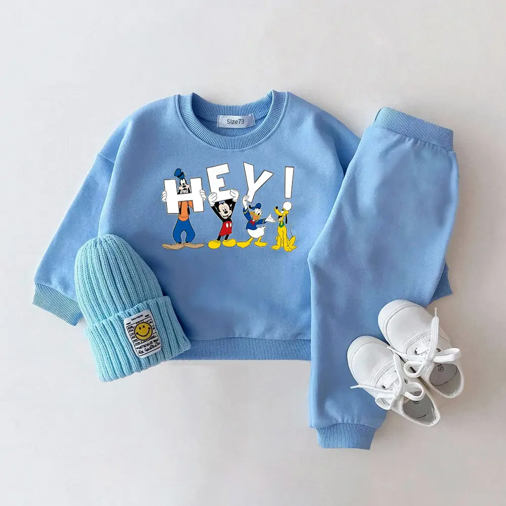 2pcs Toddler Boy Clothing Sets Cartoon Mickey Mouse Print Pullovers Long Sleeve Kids Tracksuits Girls Clothes Sets