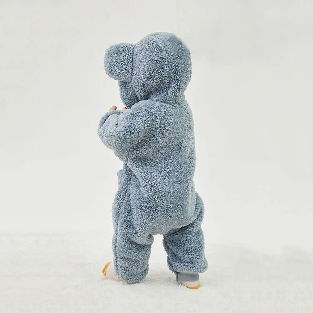 Autumn Winter Baby Fleece Clothing Cute Animal Hooded Infant Overalls 1-24Months Baby Boy Girl Rompers