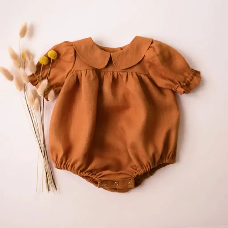 Princess Baby Girl Romper Summer Cotton Linen Infant Jumpsuit Todder Baby Costume for 3-24M