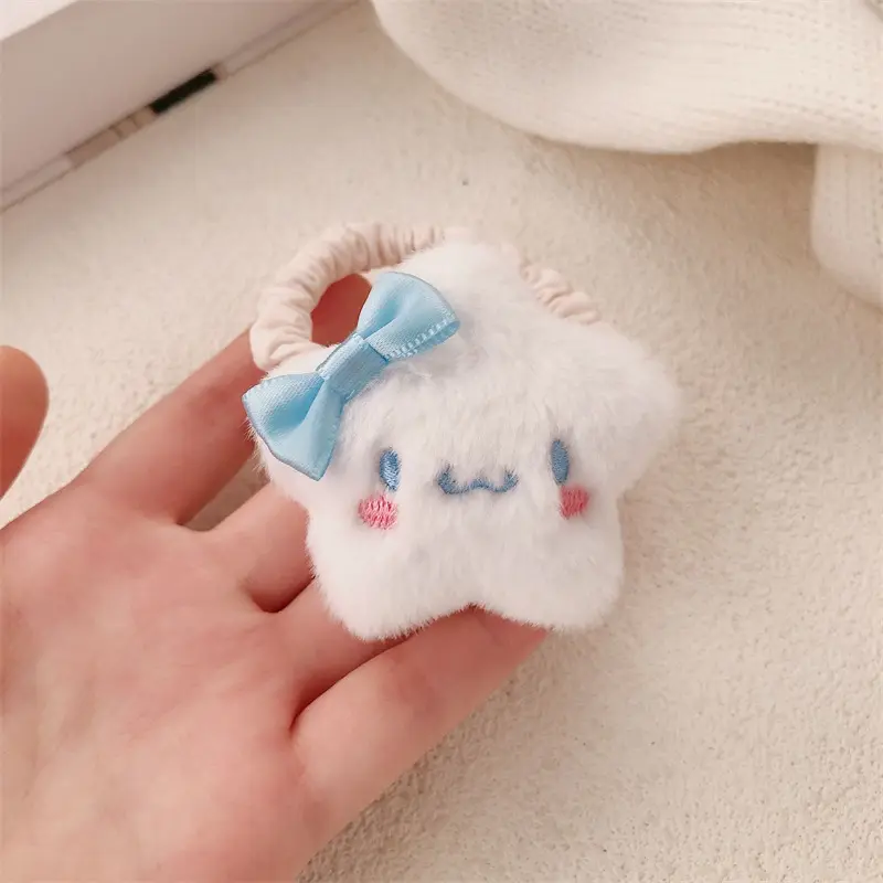 5Pcs/Pack Cute Kids Girl Hair Rope Sanrio My Melody Kuromi Cinnamoroll Hair Ties Cartoon Toddler Girl Headwear